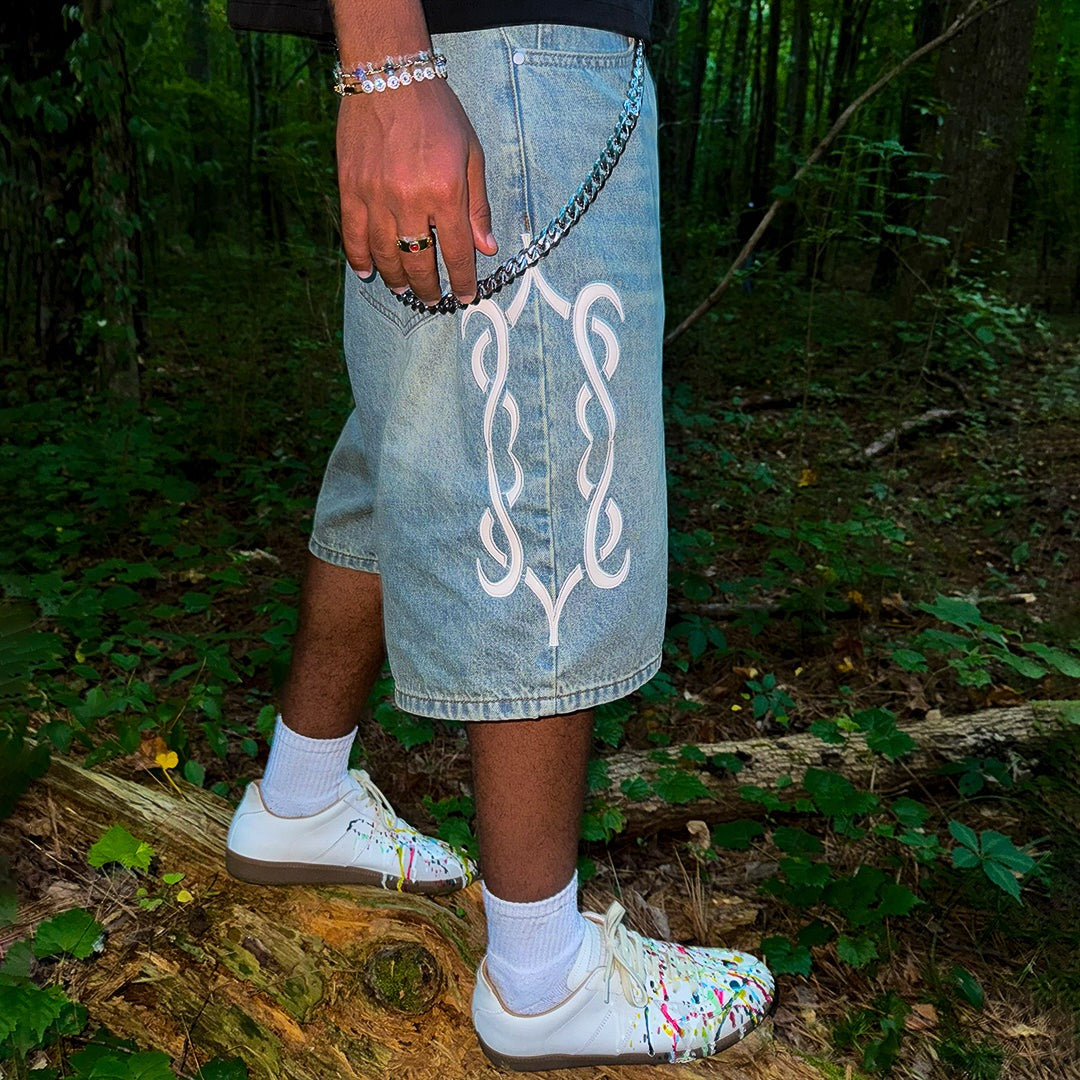 Blue Crona Jorts
